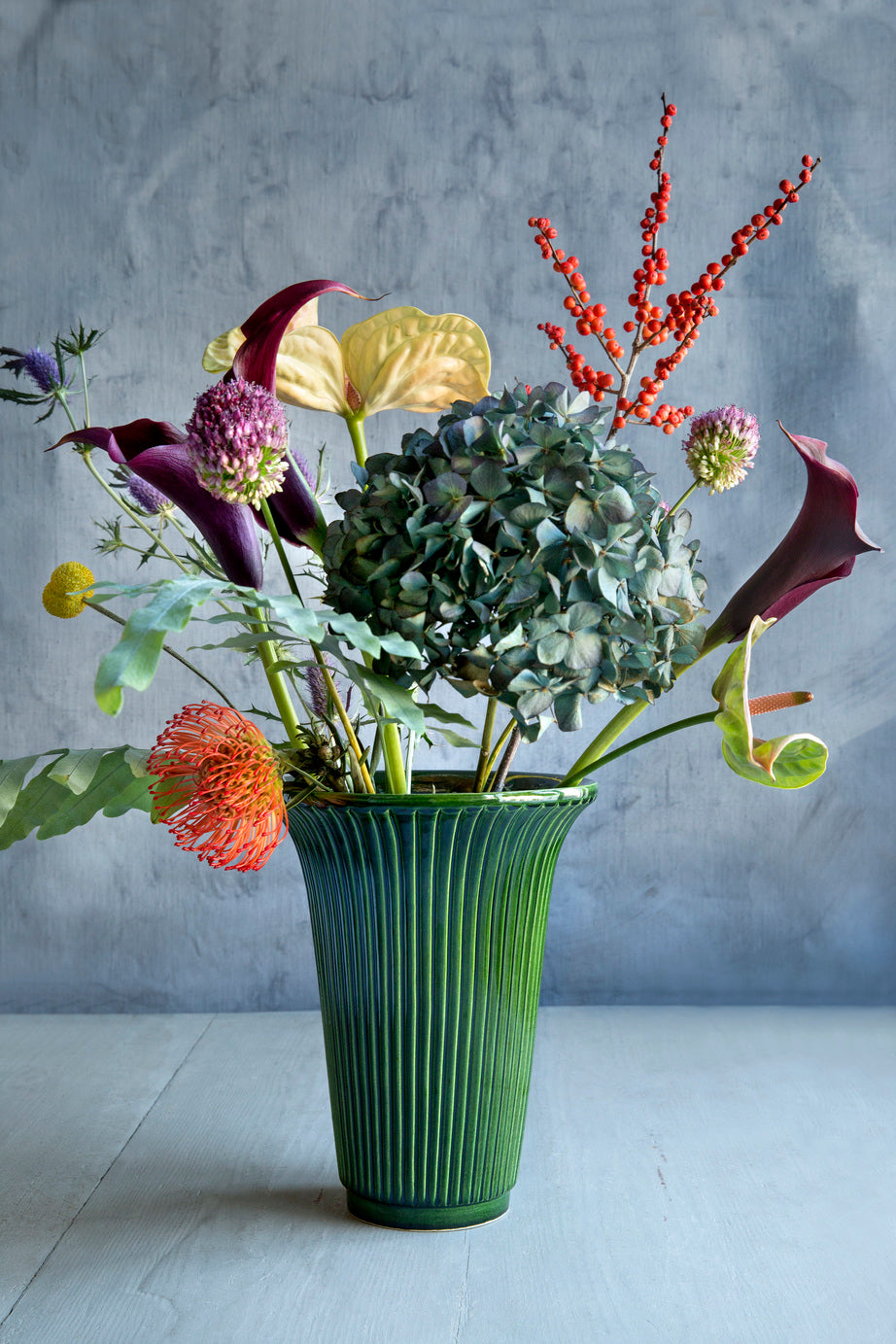 Daisy vase - grøn glaseret