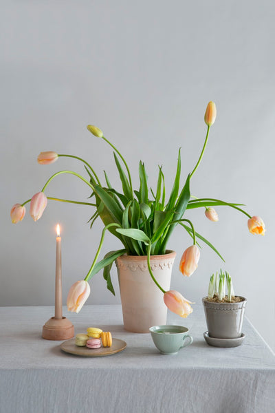 Hoff lysestage - grå terracotta