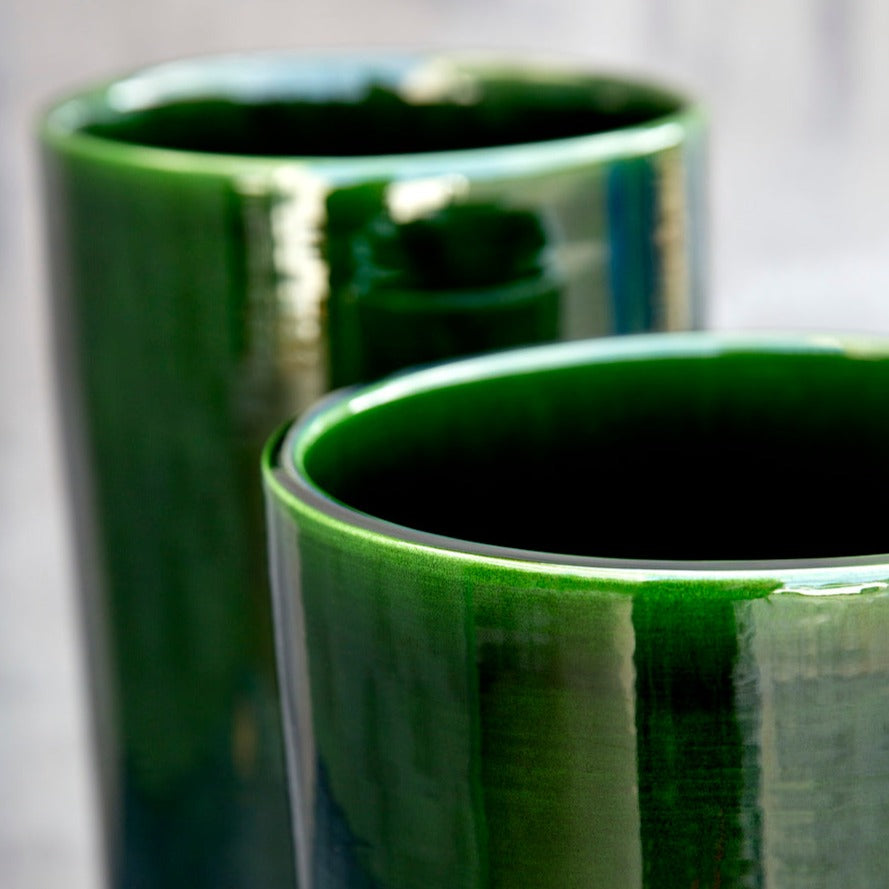 Oak vase - grøn glaseret