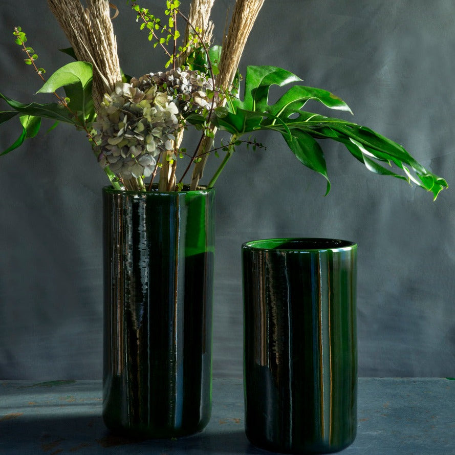 Oak vase - grøn glaseret