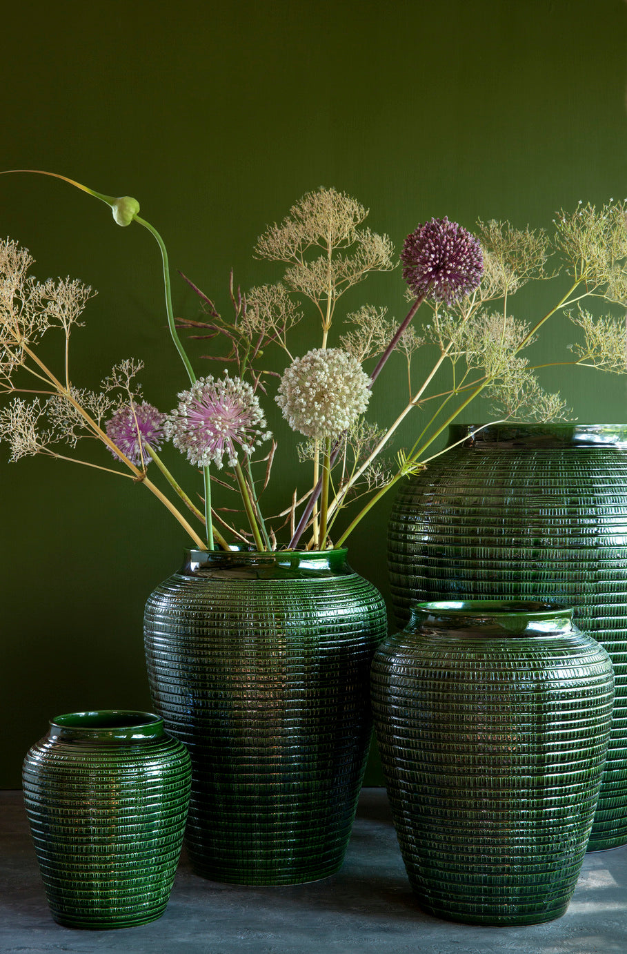Willow vase - grøn glaseret