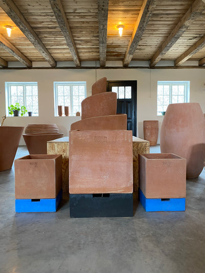Blå underskål - terracotta